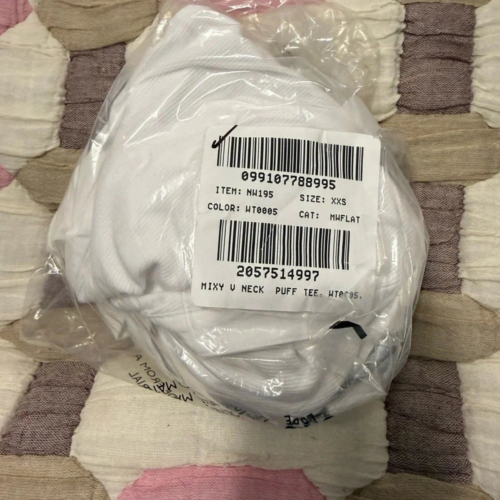 MADEWELL V-Neck Puff Sleeved Mixy Top Blouse NWT XXS Classic White